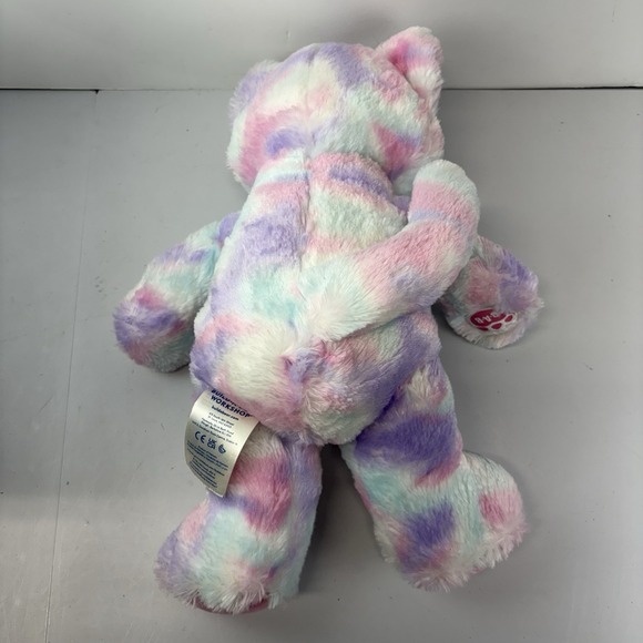 Build A Bear Pastel Swirl Kitty Tie Dye Cat Plush Toy Pink Purple White ~16" - Picture 3 of 7